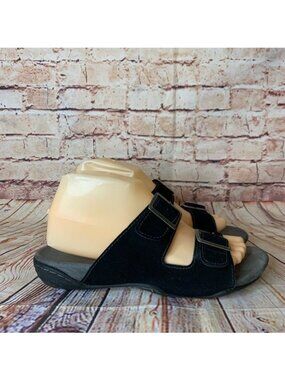 J-41 Black Suede Pingree 2 Strap Sandals Sz 9